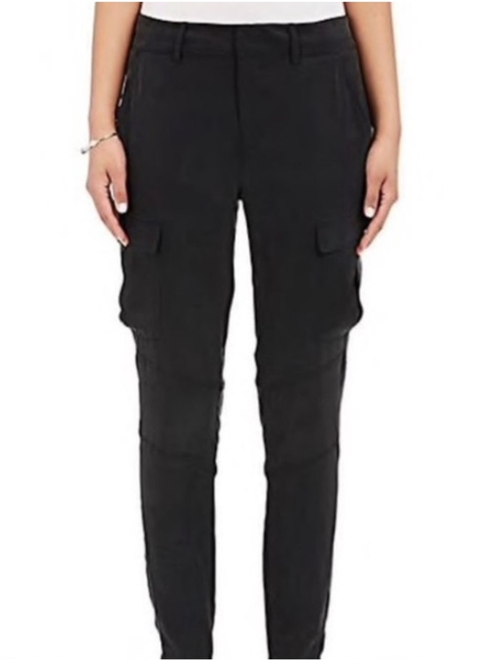 L’AGENCE Women’s Black 100% Silk Cargo Dress Pants Size 0